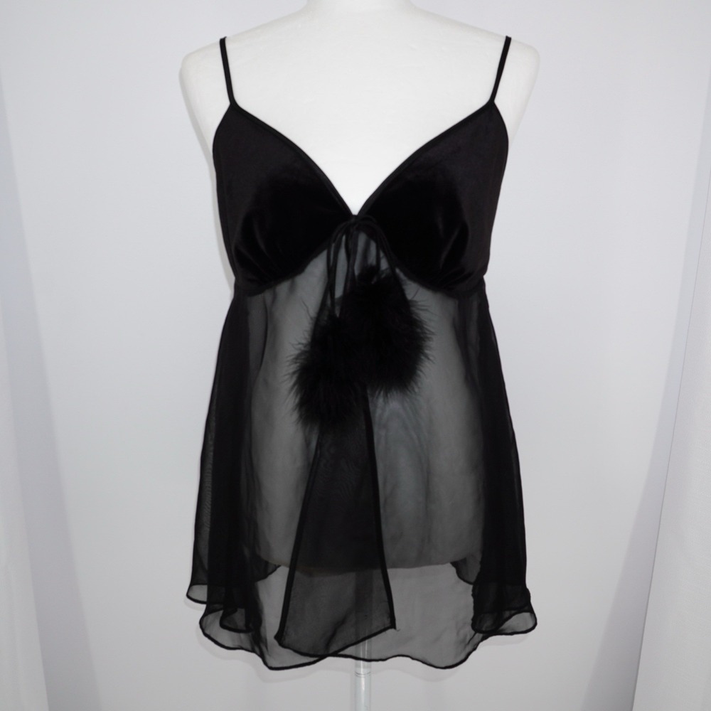 Seductive Wear Cinema Etoile Babydoll Top Black Sexy Sheer Romantic Medium